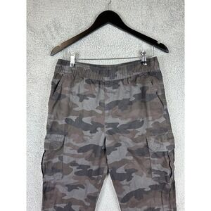 Place Cargo Pants Boys 16 Husky Gray Camo Elastic Waist Jogger Pockets Casual